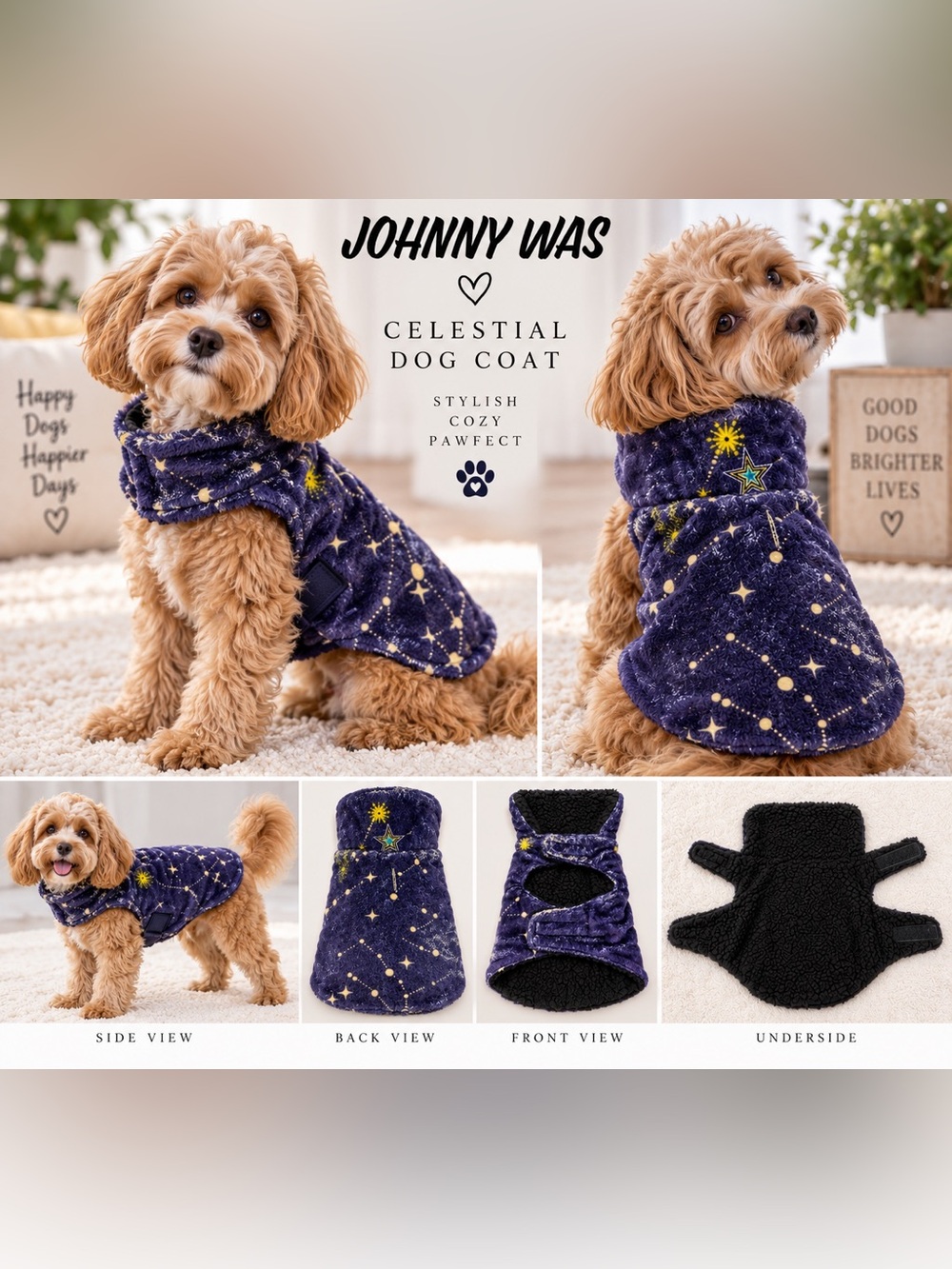 JOHNNY WAS⭐️💫Celestial Sherpa DOG COAT/Jacket Size XS - Picture 2 of 11